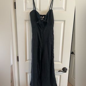 Faithfull the Brand Black Linen Presley Jumpsuit NWT